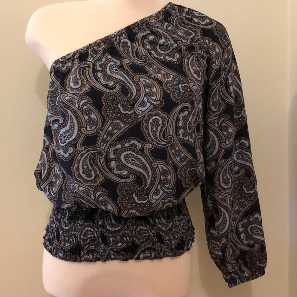 Michael Kors one shoulder silk top ,size M